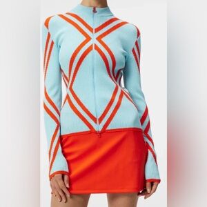 J. LINDEBERG WOMEN'S Flora Knitted Sweater FULL ZIP Atomizer MEDIUM GOLF NEW NWT